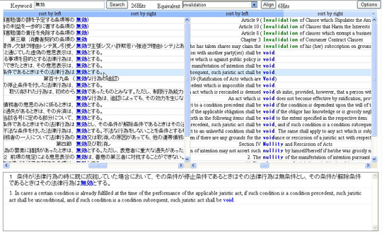 Web版Bilingual KWIC（文脈検索システム）